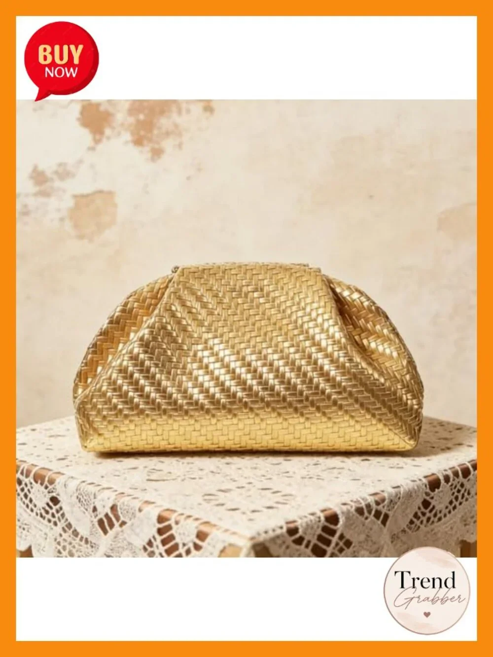 Elegant Woven Ruched Dumpling Clutch for Women PU Leather Evening Bag